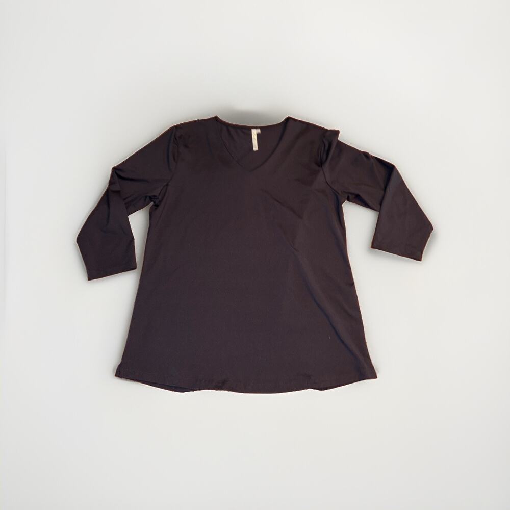 LULU B V-Neck UPF 50+ Blouse Shirt Nylon Blend Black Women’s Medium